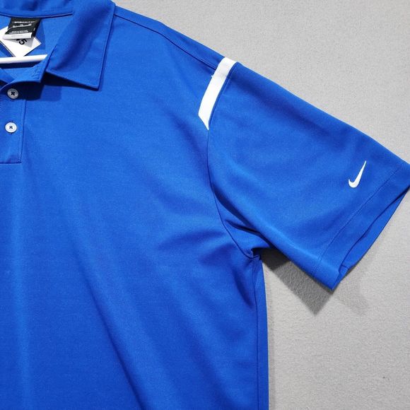 Nike Polo Shirt Mens XL Blue Solid NikeGolf Short Sleeve Athletic DRI-FIT - Picture 5 of 16